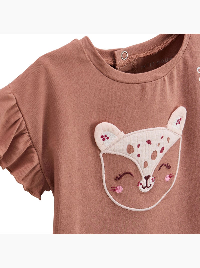 Ensemble enfant t-shirt et short en gaze de coton Arizona Terracotta - Kiabi