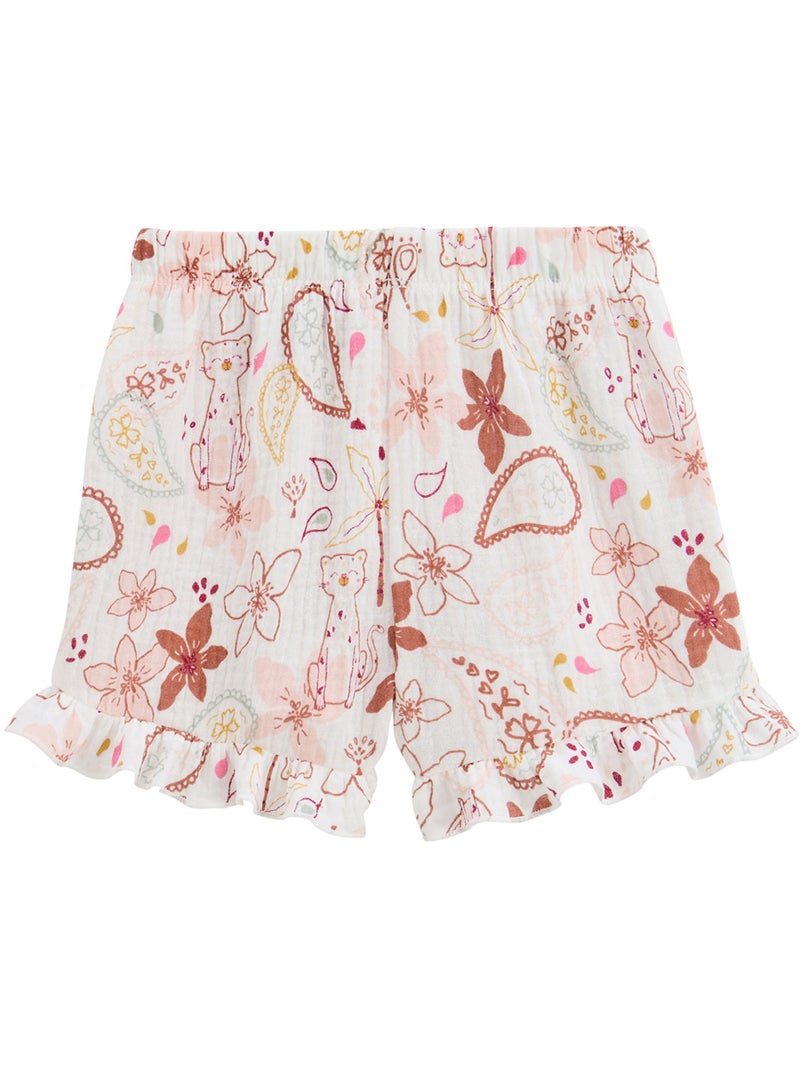 Ensemble enfant t-shirt et short en gaze de coton Arizona Terracotta - Kiabi