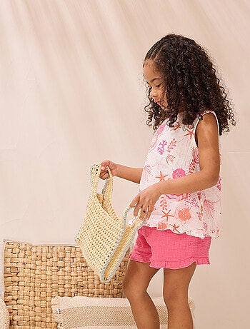 Ensemble enfant t-shirt et short en gaze de coton Bahamas