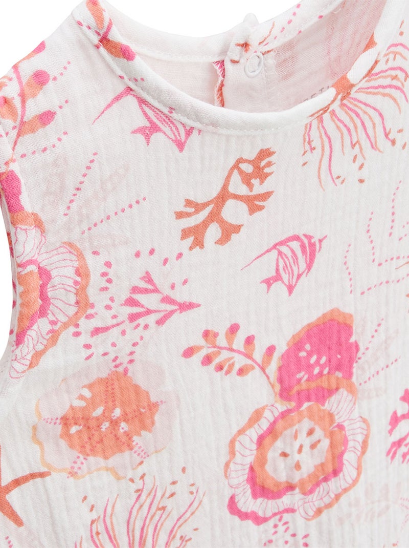 Ensemble enfant t-shirt et short en gaze de coton Bahamas Rose - Kiabi