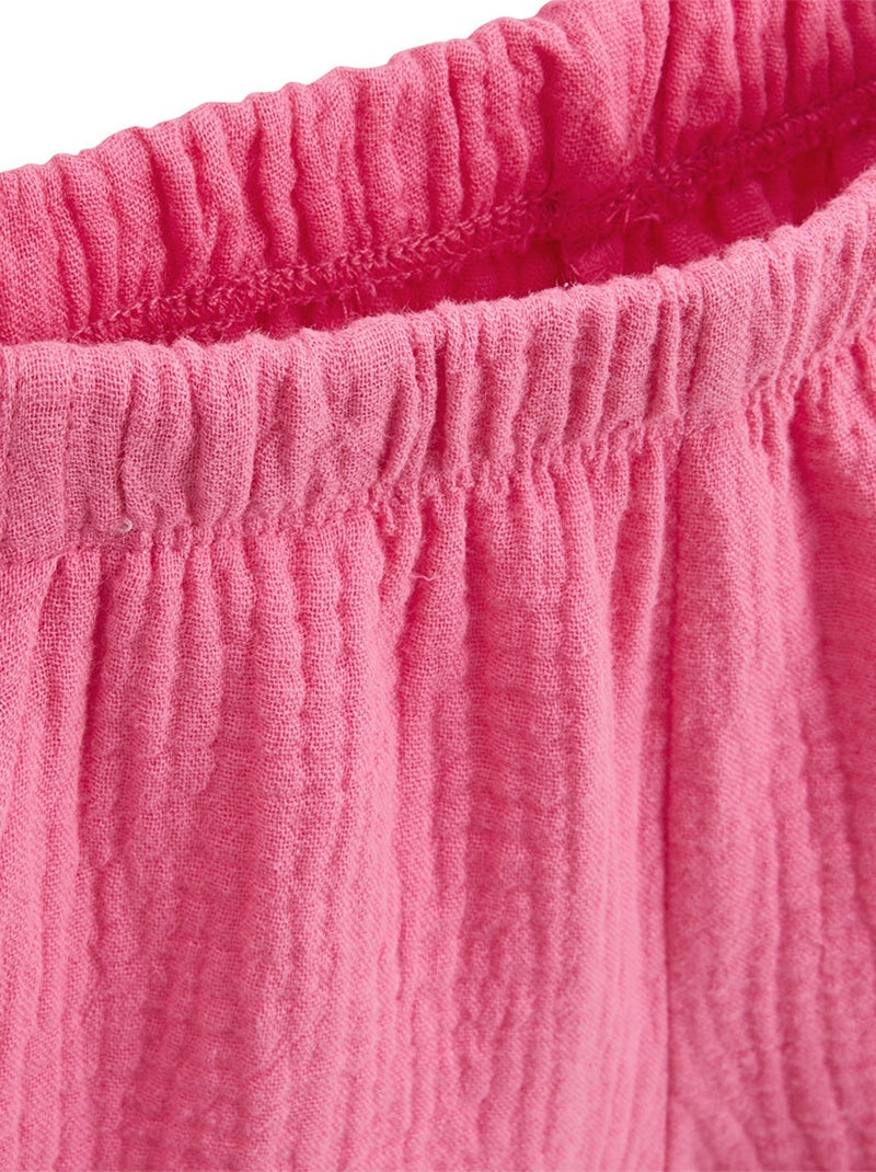 Ensemble enfant t-shirt et short en gaze de coton Bahamas Rose - Kiabi