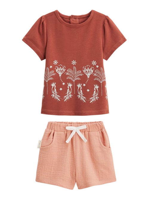 Ensemble enfant t-shirt et short en gaze de coton Fiesta - Kiabi