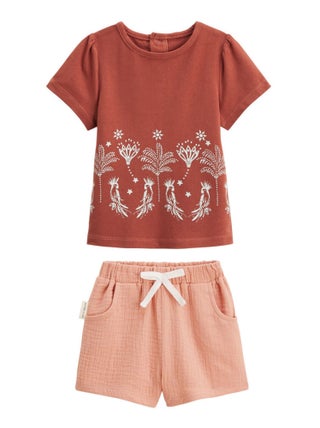 Ensemble enfant t-shirt et short en gaze de coton Fiesta