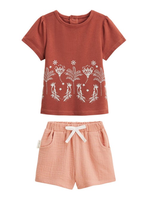 Ensemble enfant t-shirt et short en gaze de coton Fiesta - Kiabi