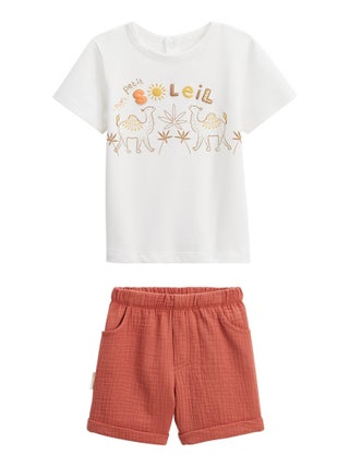 Ensemble enfant t-shirt et short en gaze de coton Liwa