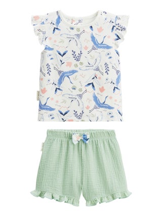 Ensemble enfant t-shirt et short en gaze de coton Tiana