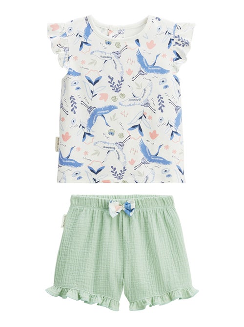 Ensemble enfant t-shirt et short en gaze de coton Tiana - Kiabi