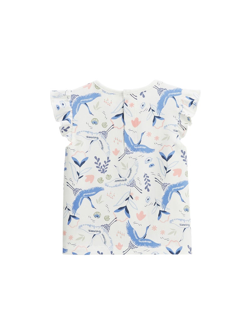 Ensemble enfant t-shirt et short en gaze de coton Tiana Ecru - Kiabi