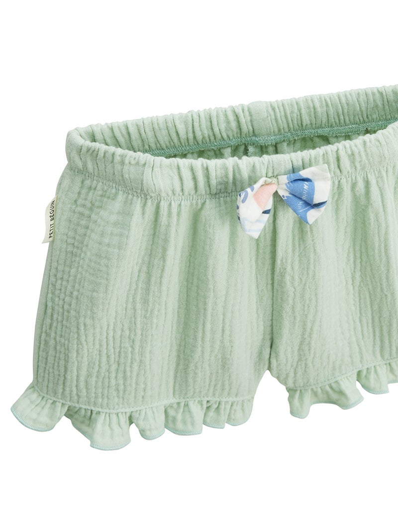 Ensemble enfant t-shirt et short en gaze de coton Tiana Ecru - Kiabi