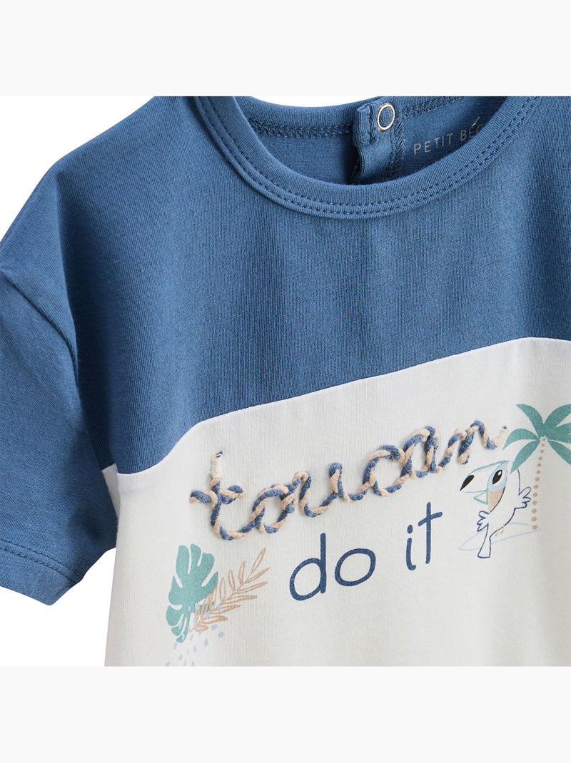 Ensemble enfant t-shirt et short en gaze de coton Toucana Bleu - Kiabi