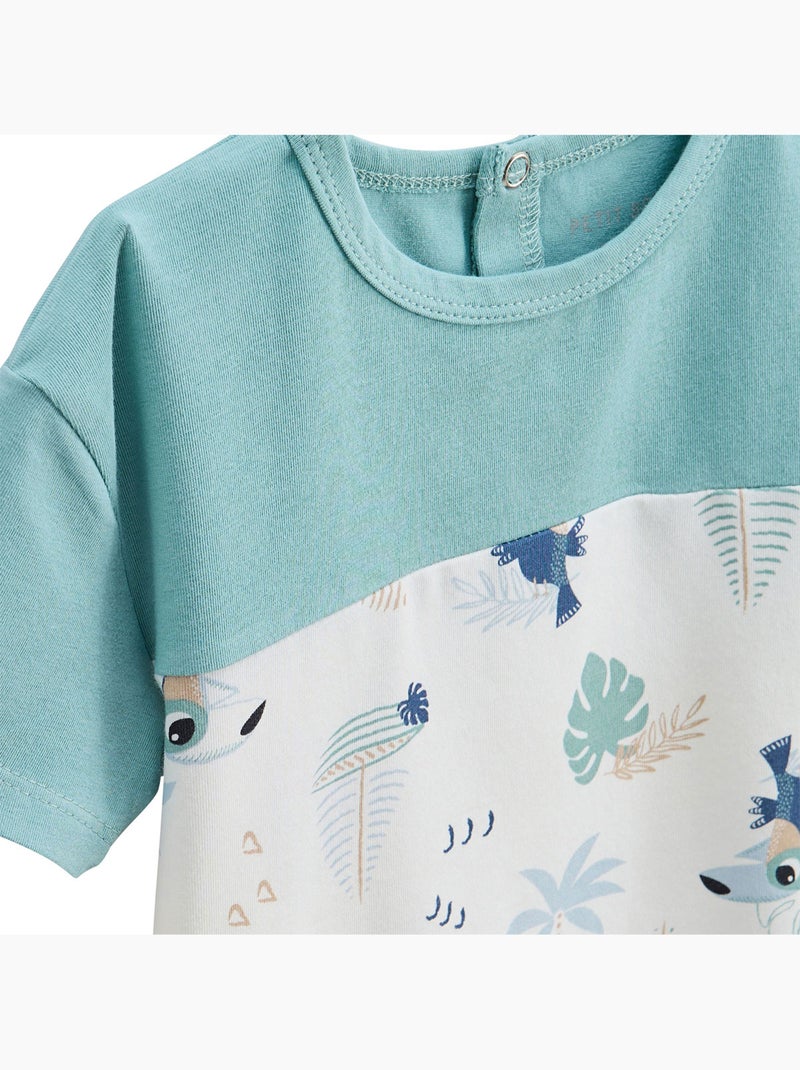 Ensemble enfant t-shirt et short en gaze de coton Toucana Bleu - Kiabi