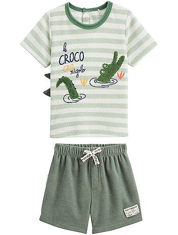 Ensemble enfant t-shirt et short en ?ponge Crocro rigolo