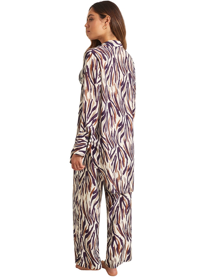 Ensemble estival pantalon chemise manches longues SERENGETI Ecru - Kiabi