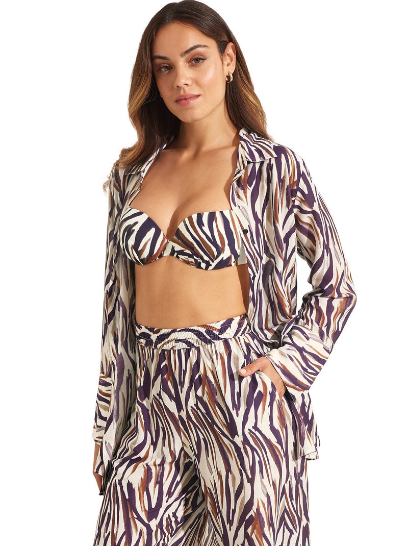 Ensemble estival pantalon chemise manches longues SERENGETI Ecru - Kiabi