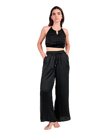 Ensemble estival satin top et pantalon Satinee Beach