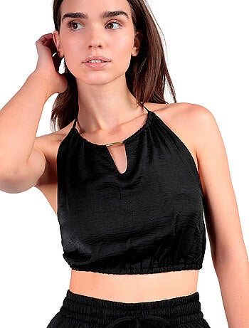 Ensemble estival satin top et pantalon Satinee Beach