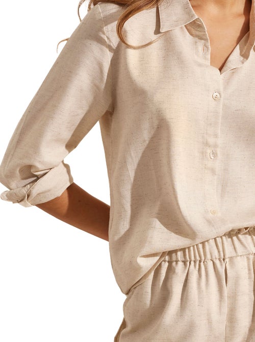 Ensemble estival short chemise manches longues COMPLEMENTOS - Kiabi