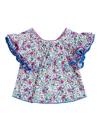 Ensemble Été Blouse Fleurie & Jupe Short - La Faute à Voltaire
