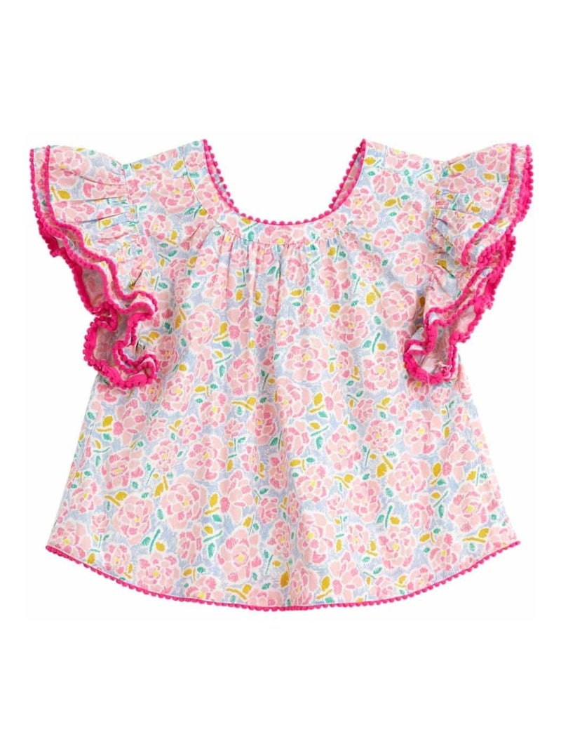 Ensemble Été   Blouse  & Jupe Short  - La Faute à Voltaire Blanc Rose - Kiabi