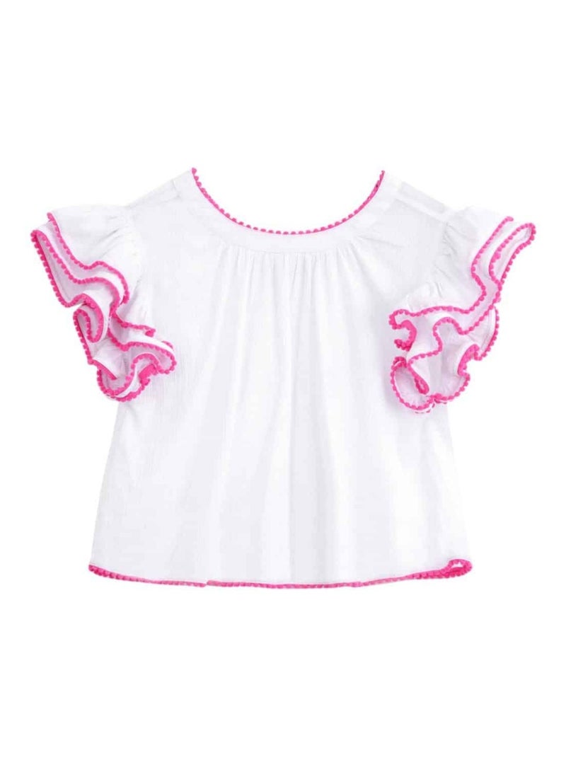 Ensemble Été   Blouse   & Jupe Short  et  - La Faute à Voltaire Blanc Rose - Kiabi