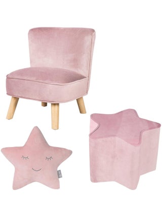 Ensemble fauteuil + pouf + coussin décoratif forme étoile 'Roba lil sofa'