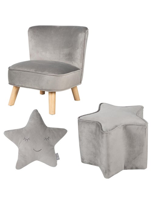Ensemble fauteuil + pouf + coussin étoile 'Lil Sofa' ROBA - Kiabi