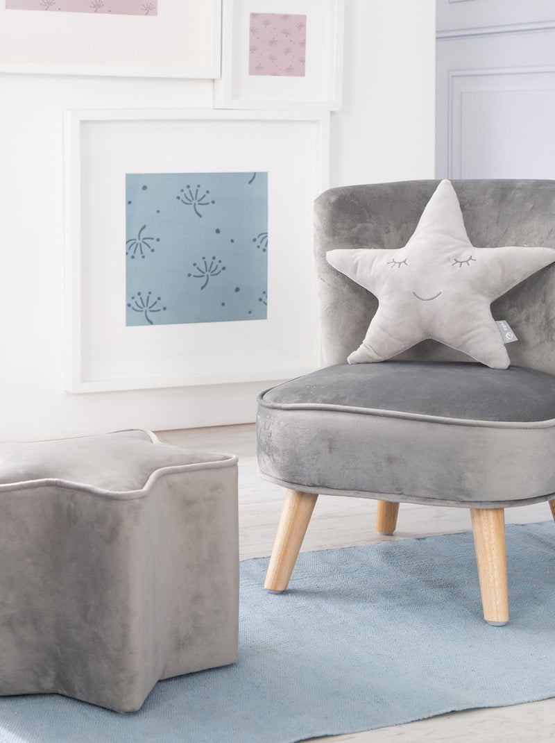 Ensemble fauteuil + pouf + coussin étoile 'Lil Sofa' ROBA Gris - Kiabi