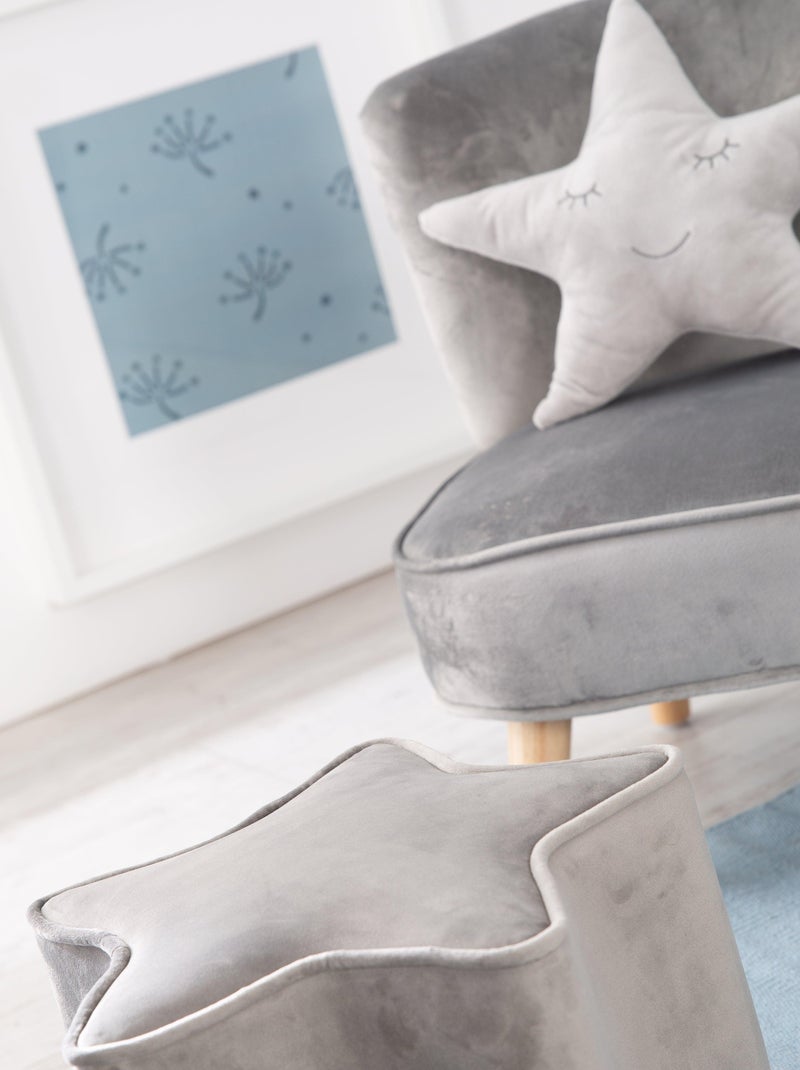 Ensemble fauteuil + pouf + coussin étoile 'Lil Sofa' ROBA Gris - Kiabi