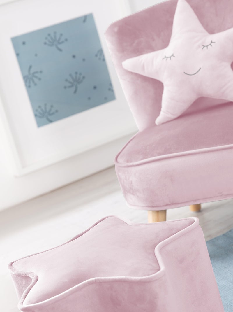Ensemble fauteuil + pouf + coussin étoile 'Lil Sofa' ROBA Rose clair - Kiabi