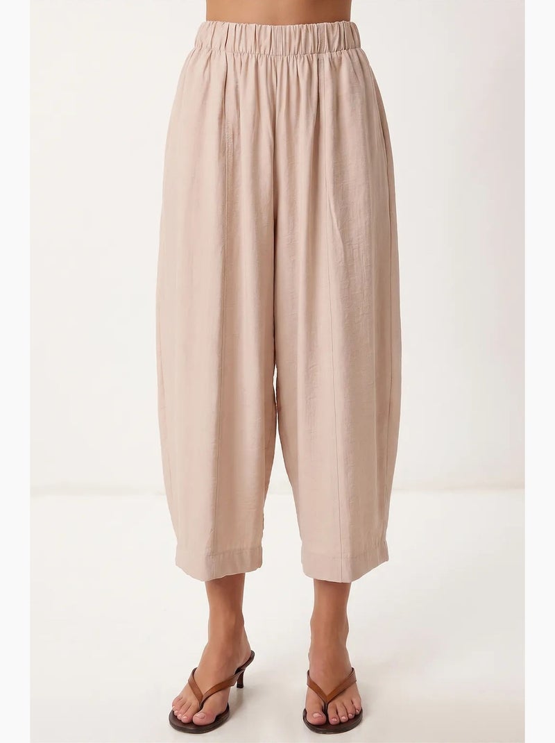 Ensemble femme deux pièces à col châle istanbul Beige argile - Kiabi