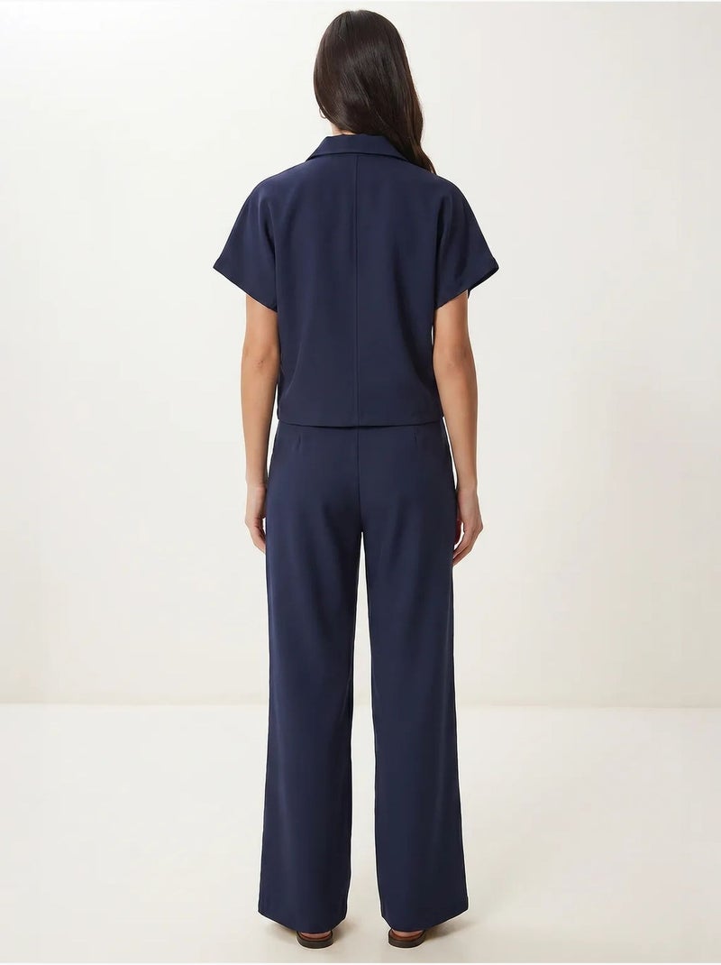 Ensemble femme gilet et pantalon large istanbul Bleu marine - Kiabi