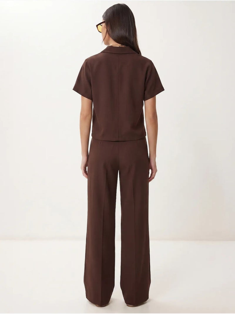 Ensemble femme gilet et pantalon large istanbul Marron - Kiabi