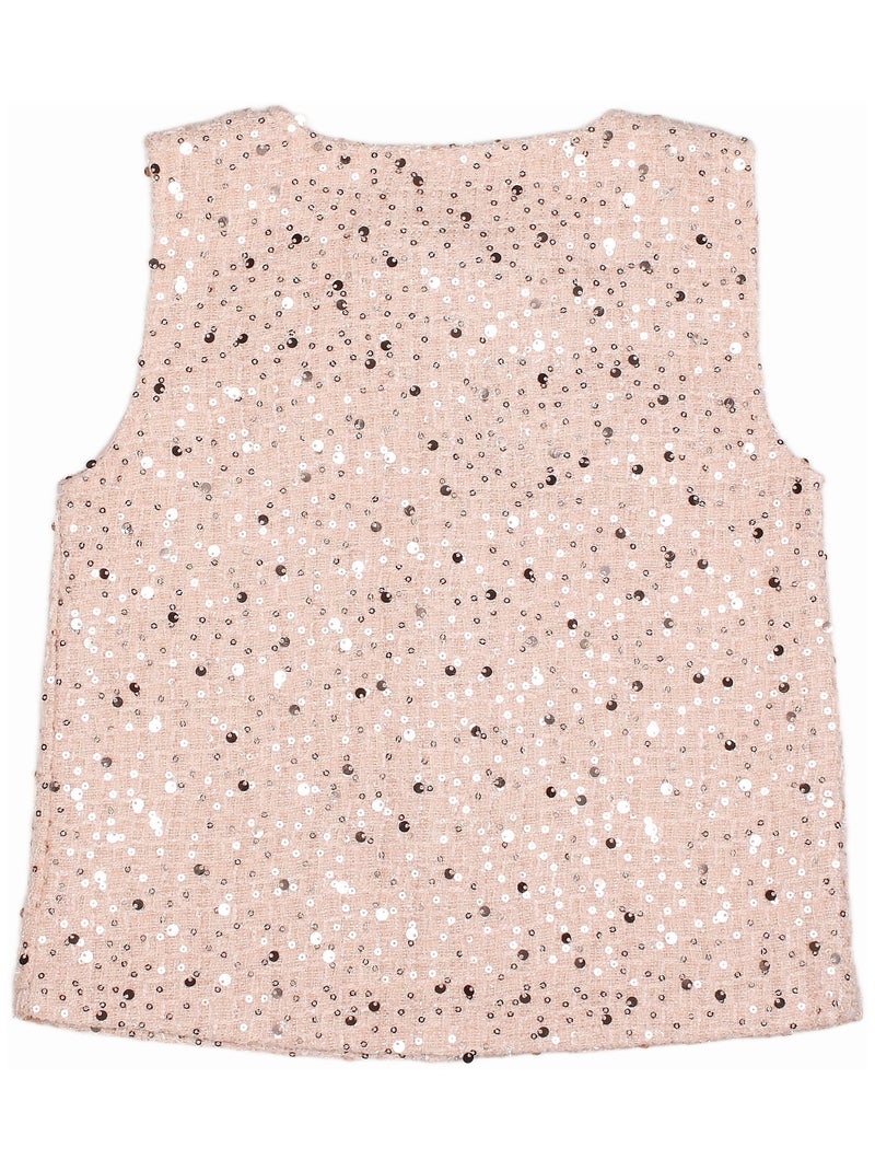 Ensemble fille chic ornée de paillettes Rose - Kiabi