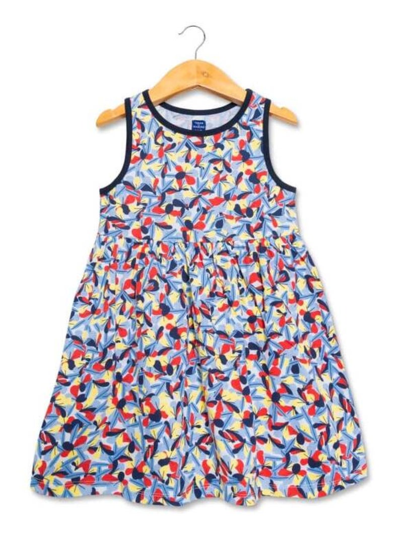 Ensemble Fille robe imprimée + t-shirt bleu marine Blanc - Kiabi
