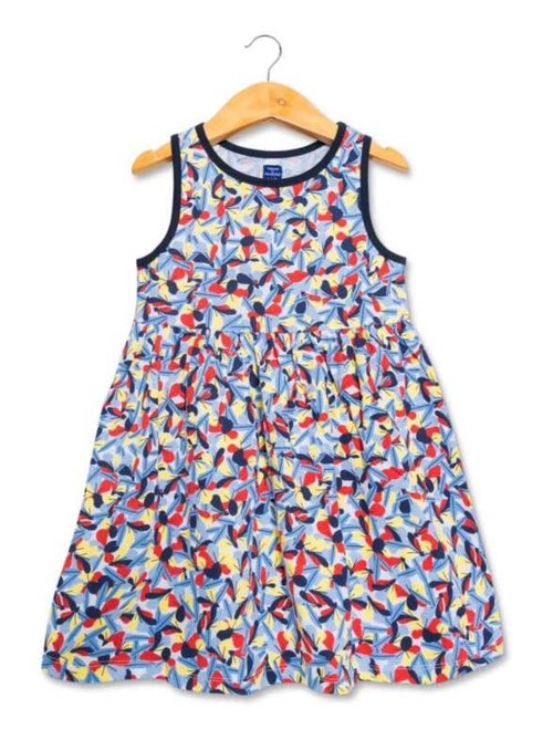 Ensemble Fille robe imprimée + t-shirt bleu marine - Kiabi