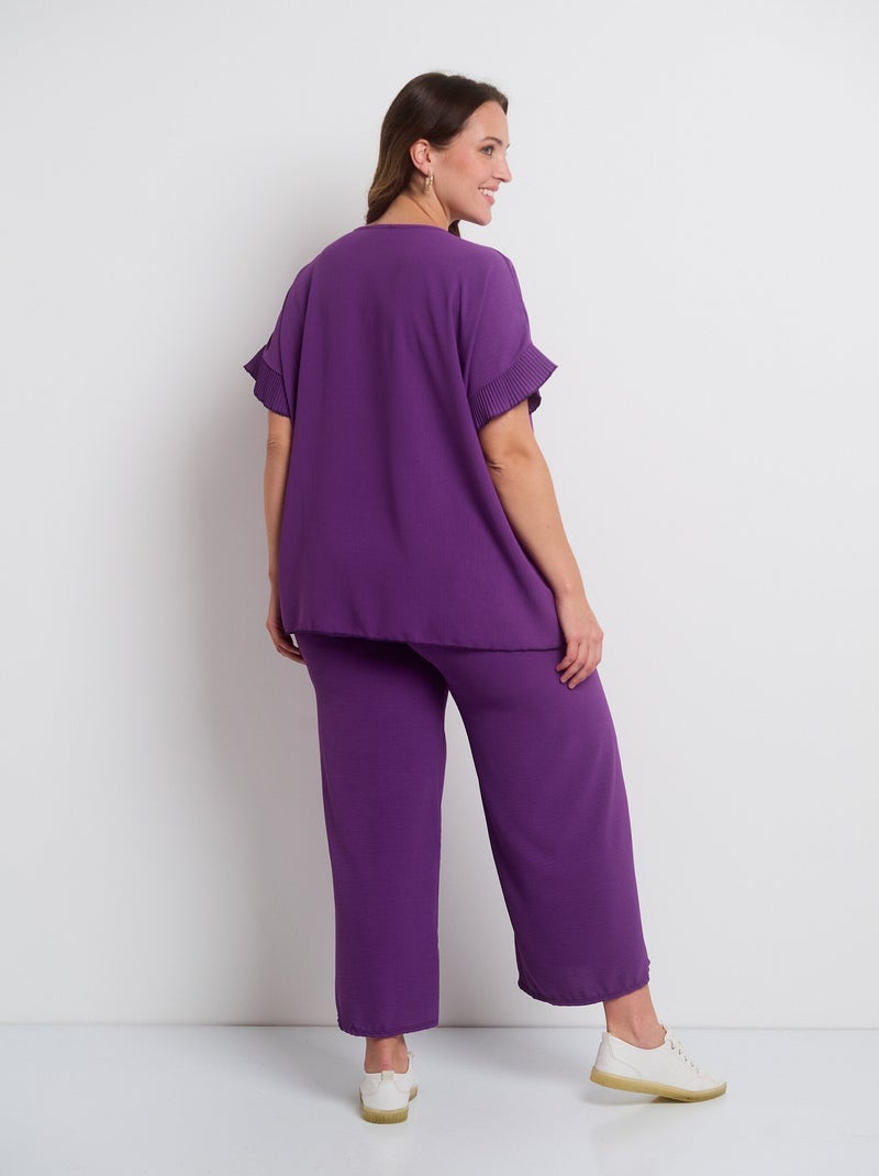 Ensemble fluide tunique et pantalon Violet - Kiabi