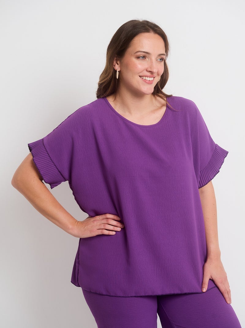 Ensemble fluide tunique et pantalon Violet - Kiabi