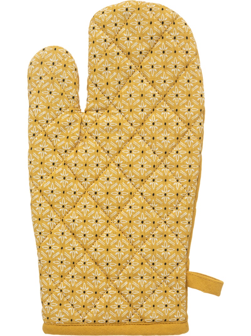 Ensemble gant et manique imprimés PATY Ocre - Kiabi