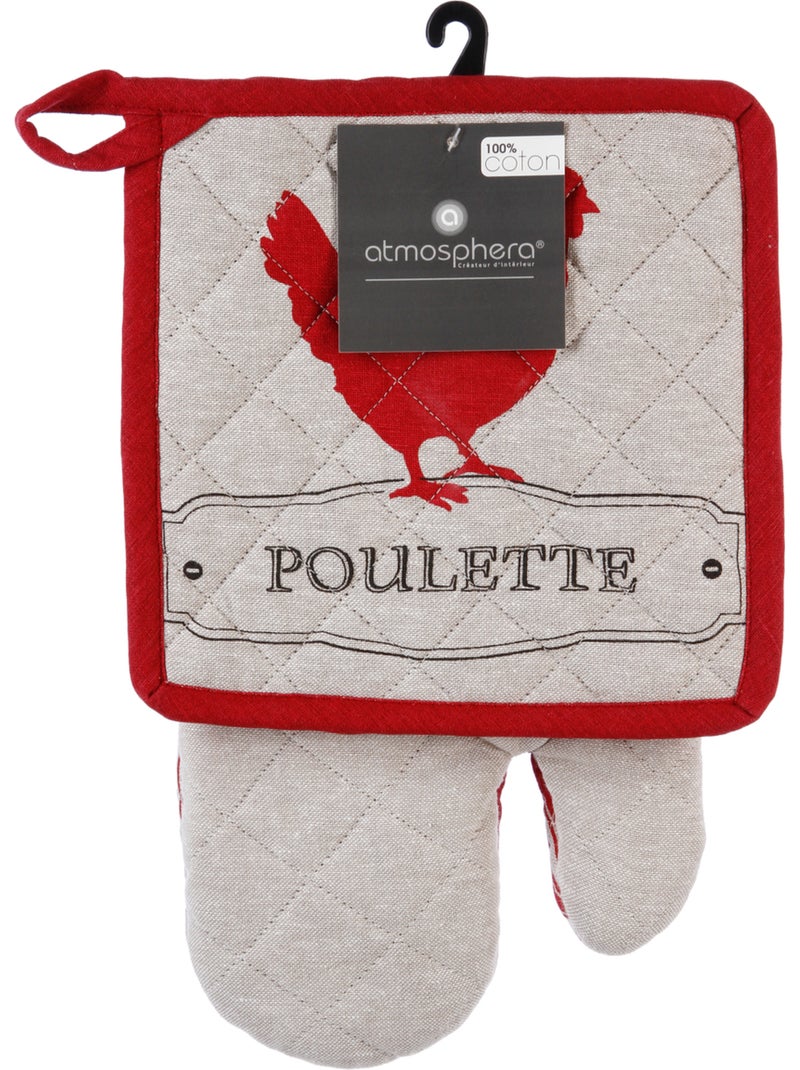 Ensemble gant et manique POULE Multicolore - Kiabi