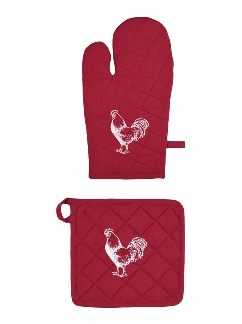 Ensemble Gant et Manique Poulette Rouge - Kiabi