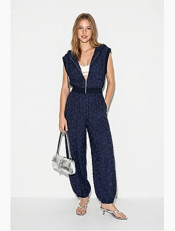 Ensemble gilet à capuche et pantalon large à motif lucci
