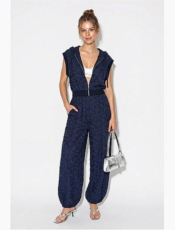Ensemble gilet à capuche et pantalon large à motif lucci