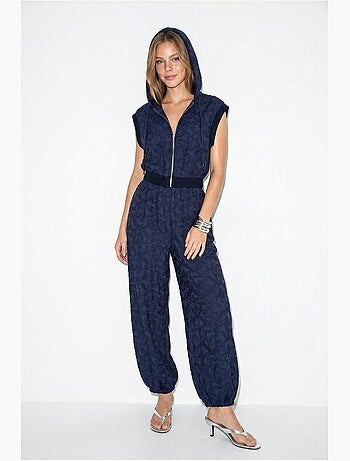 Ensemble gilet à capuche et pantalon large à motif lucci