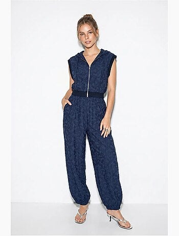 Ensemble gilet à capuche et pantalon large à motif lucci