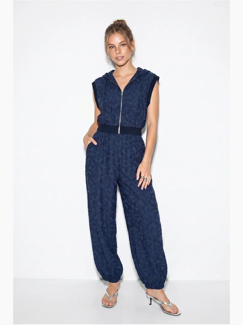 Ensemble gilet à capuche et pantalon large à motif lucci Bleu marine - Kiabi