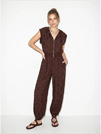 Ensemble gilet à capuche et pantalon large à motif lucci