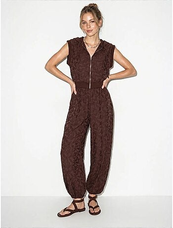 Ensemble gilet à capuche et pantalon large à motif lucci