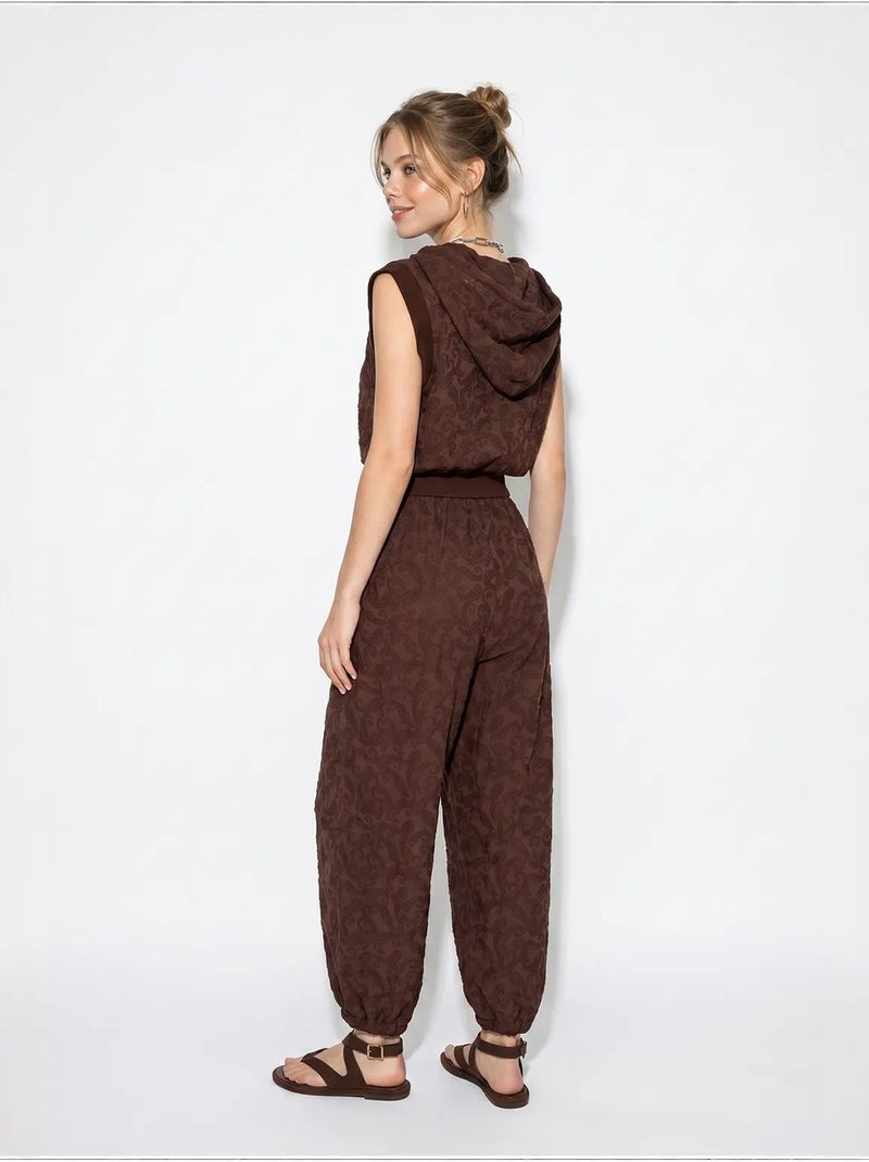 Ensemble gilet à capuche et pantalon large à motif lucci Marron foncé - Kiabi