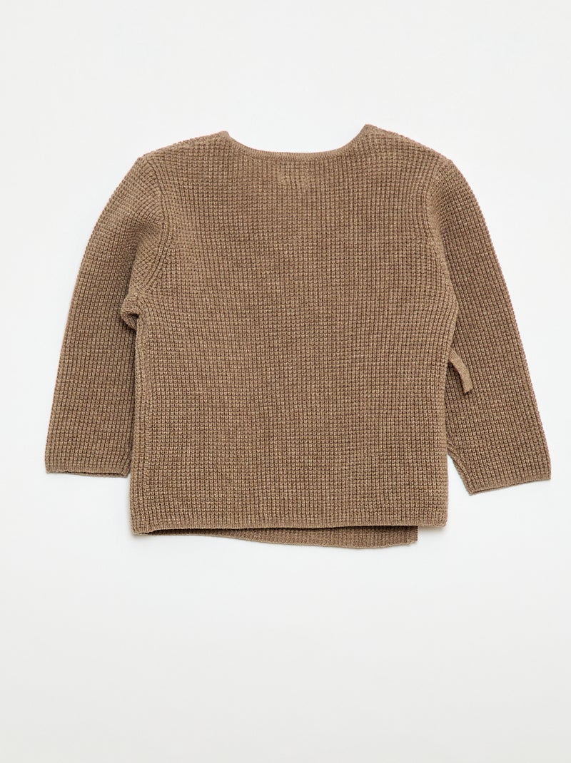 Ensemble gilet cache cœur + legging en maille - 2 pièces Marron - Kiabi