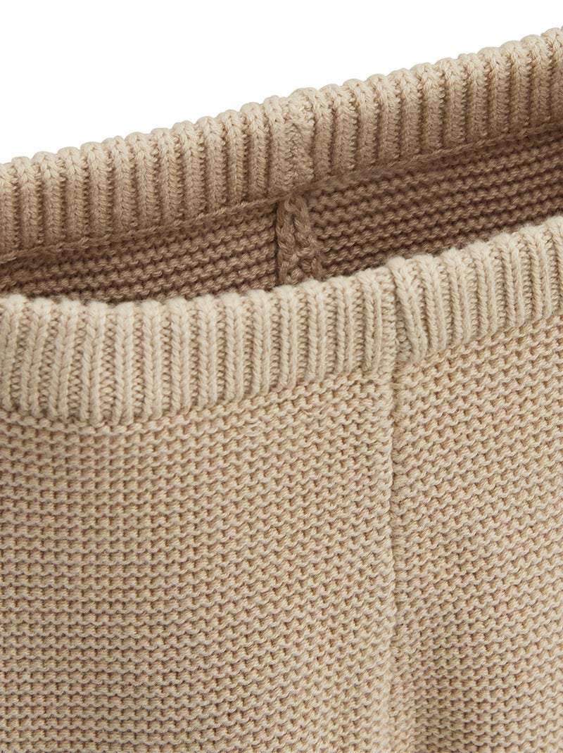 Ensemble gilet et pantalon avec pieds bébé en tricot Hello Baby Beige sable - Kiabi